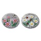 Glitzhome 10"D Set of 2 Cement Flower Textured Stepping Stones