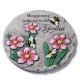 Glitzhome 10"D Set of 2 Cement Flower Textured Stepping Stones