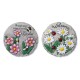 Glitzhome 10"D Set of 2 Cement Flower Textured Stepping Stones