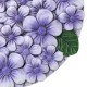 Glitzhome 10"D Set of 2 Cement Blue and Purple Hydrangea Textured Stepping Stones