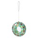 Glitzhome 8"D Glass Round Hanging Blue/Green Dots & Ladybugs Multi-Color Mosaic Birdfeeder