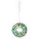 Glitzhome 8"D Glass Round Hanging Blue/Green Dots & Ladybugs Multi-Color Mosaic Birdfeeder