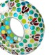 Glitzhome 8"D Glass Round Hanging Blue/Green Dots & Ladybugs Multi-Color Mosaic Birdfeeder