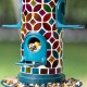 Glitzhome 20"H Glass Tall Hanging Multi-Color Mosaic Birdfeeder(KD)