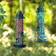 Glitzhome 20"H Glass Tall Hanging Multi-Color Mosaic Birdfeeder(KD)