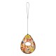 Glitzhome 6.75"H Glass Water Drop Hanging Orange Dots Birdfeeder