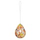 Glitzhome 6.75"H Glass Water Drop Hanging Orange Dots Birdfeeder