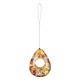 Glitzhome 6.75"H Glass Water Drop Hanging Orange Dots Birdfeeder