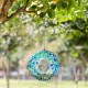 Glitzhome 8"D Glass Round Hanging  Blue/Green Mosaic Birdfeeder