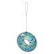 Glitzhome 8"D Glass Round Hanging  Blue/Green Mosaic Birdfeeder