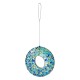 Glitzhome 8"D Glass Round Hanging  Blue/Green Mosaic Birdfeeder