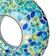 Glitzhome 8"D Glass Round Hanging  Blue/Green Mosaic Birdfeeder