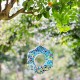 Glitzhome 8.5"D Glass Flower Shaped Hanging Multi-Color Mosaic Birdfeeder