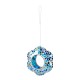 Glitzhome 8.5"D Glass Flower Shaped Hanging Multi-Color Mosaic Birdfeeder