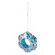 Glitzhome 8.5"D Glass Flower Shaped Hanging Multi-Color Mosaic Birdfeeder