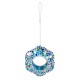 Glitzhome 8.5"D Glass Flower Shaped Hanging Multi-Color Mosaic Birdfeeder