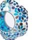 Glitzhome 8.5"D Glass Flower Shaped Hanging Multi-Color Mosaic Birdfeeder
