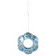 Glitzhome 8.5"D Glass Flower Shaped Hanging Multi-Color Mosaic Birdfeeder