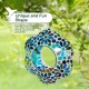 Glitzhome 8.5"D Glass Flower Shaped Hanging Multi-Color Mosaic Birdfeeder