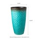 Glitzhome 23.75"H Set of 2 Oversized Honeycomb Textured Turquoise Tall Plastic Planter