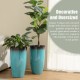 Glitzhome 23.5"H Set of 2 Oversized Gradient Turquoise Faux Ceramic Tall Plastic Planter
