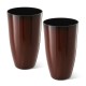 Glitzhome 23.5"H Set of 2 Oversized Gradient Red Faux Ceramic Tall Plastic Planter