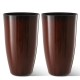 Glitzhome 23.5"H Set of 2 Oversized Gradient Red Faux Ceramic Tall Plastic Planter
