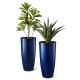 Glitzhome 30"H Set of 2 Oversized Gradient Cobalt Blue Faux Ceramic Tall Plastic Planter