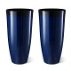 Glitzhome 30"H Set of 2 Oversized Gradient Cobalt Blue Faux Ceramic Tall Plastic Planter