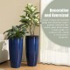 Glitzhome 30"H Set of 2 Oversized Gradient Cobalt Blue Faux Ceramic Tall Plastic Planter