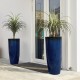 Glitzhome 30"H Set of 2 Oversized Gradient Cobalt Blue Faux Ceramic Tall Plastic Planter