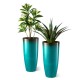 Glitzhome 30"H Set of 2 Oversized Gradient Turquoise Faux Ceramic Tall Plastic Planter