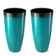 Glitzhome 30"H Set of 2 Oversized Gradient Turquoise Faux Ceramic Tall Plastic Planter