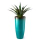 Glitzhome 30"H Set of 2 Oversized Gradient Turquoise Faux Ceramic Tall Plastic Planter