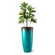Glitzhome 30"H Set of 2 Oversized Gradient Turquoise Faux Ceramic Tall Plastic Planter