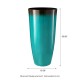 Glitzhome 30"H Set of 2 Oversized Gradient Turquoise Faux Ceramic Tall Plastic Planter