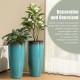 Glitzhome 30"H Set of 2 Oversized Gradient Turquoise Faux Ceramic Tall Plastic Planter
