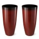 Glitzhome 30"H Set of 2 Oversized Gradient Red Faux Ceramic Tall Plastic Planter