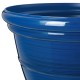 Glitzhome 19.5"D Set of 2 Round Cobalt Blue Faux Ceramic Pot Plastic Planter