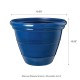 Glitzhome 19.5"D Set of 2 Round Cobalt Blue Faux Ceramic Pot Plastic Planter