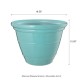 Glitzhome 19.5"D Set of 2 Round Turquoise Faux Ceramic Pot Plastic Planter
