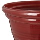 Glitzhome 15.5"D Set of 2 Round Red Faux Ceramic Pot Plastic Planter