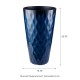 Glitzhome 23.75"H Set of 2 Oversized Wavy Texture Cobalt Blue Tall Plastic Planter