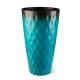 Glitzhome 23.75"H Set of 2 Oversized Wavy Texture Turquoise Tall Plastic Planter