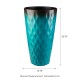 Glitzhome 23.75"H Set of 2 Oversized Wavy Texture Turquoise Tall Plastic Planter