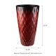 Glitzhome 23.75"H Set of 2 Oversized Wavy Texture Red Tall Plastic Planter