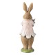 Glitzhome 15.5"H Easter Resin Bunny Girl Table Decor with Flowers