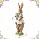 Glitzhome 15.5"H Easter Resin Bunny Girl Table Decor with Flowers