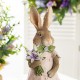 Glitzhome 15.5"H Easter Resin Bunny Girl Table Decor with Flowers