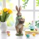 Glitzhome 15.75"H Easter Resin Bunny Boy Table Decor with Flowers